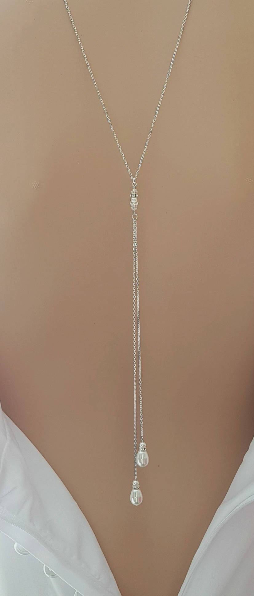 Simple Back Necklace in Rose Gold - June - PoetryDesigns