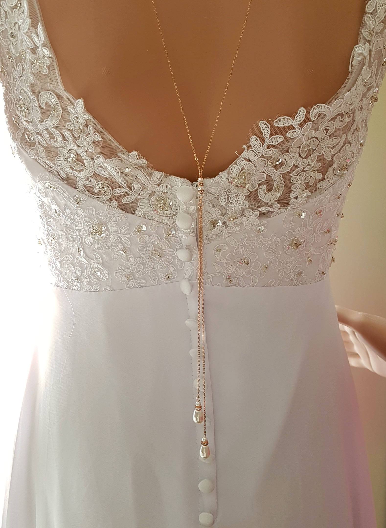 Simple Back Necklace in Rose Gold - June - PoetryDesigns