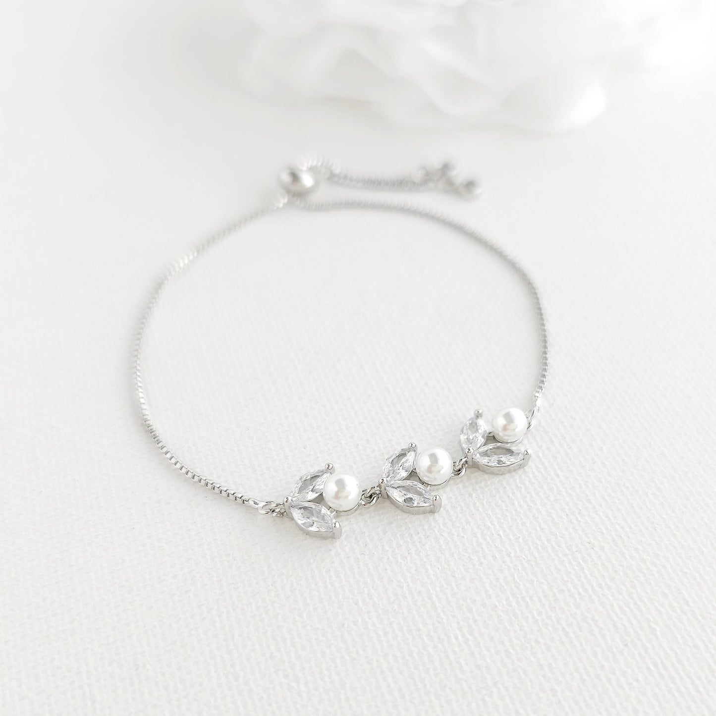 Bracelet Argent Doré Avec Perles-Leila