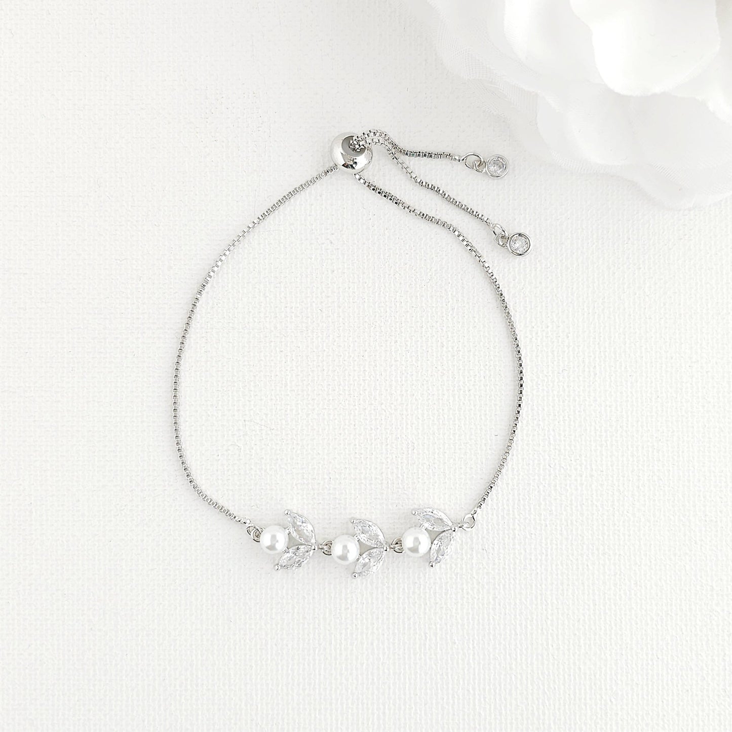 Bracelet Argent Doré Avec Perles-Leila