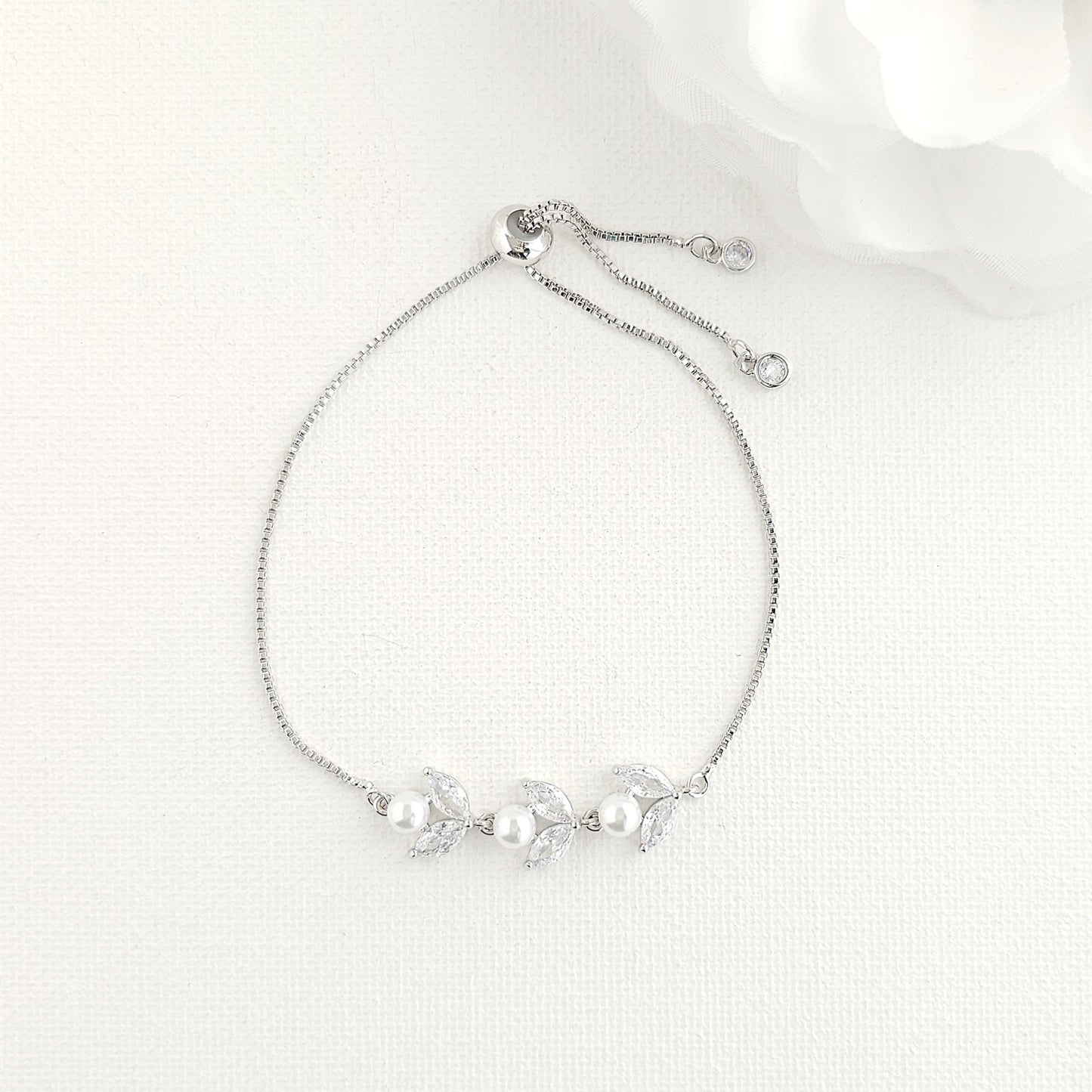 Bracelet Argent Doré Avec Perles-Leila