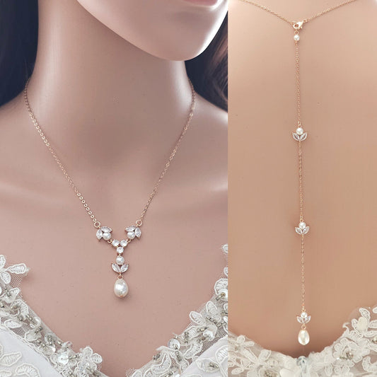 Detachable Back Necklace for Bride-Leila