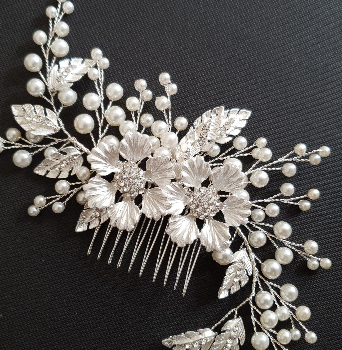 Pearl Hair Comb for Brides-Celestial