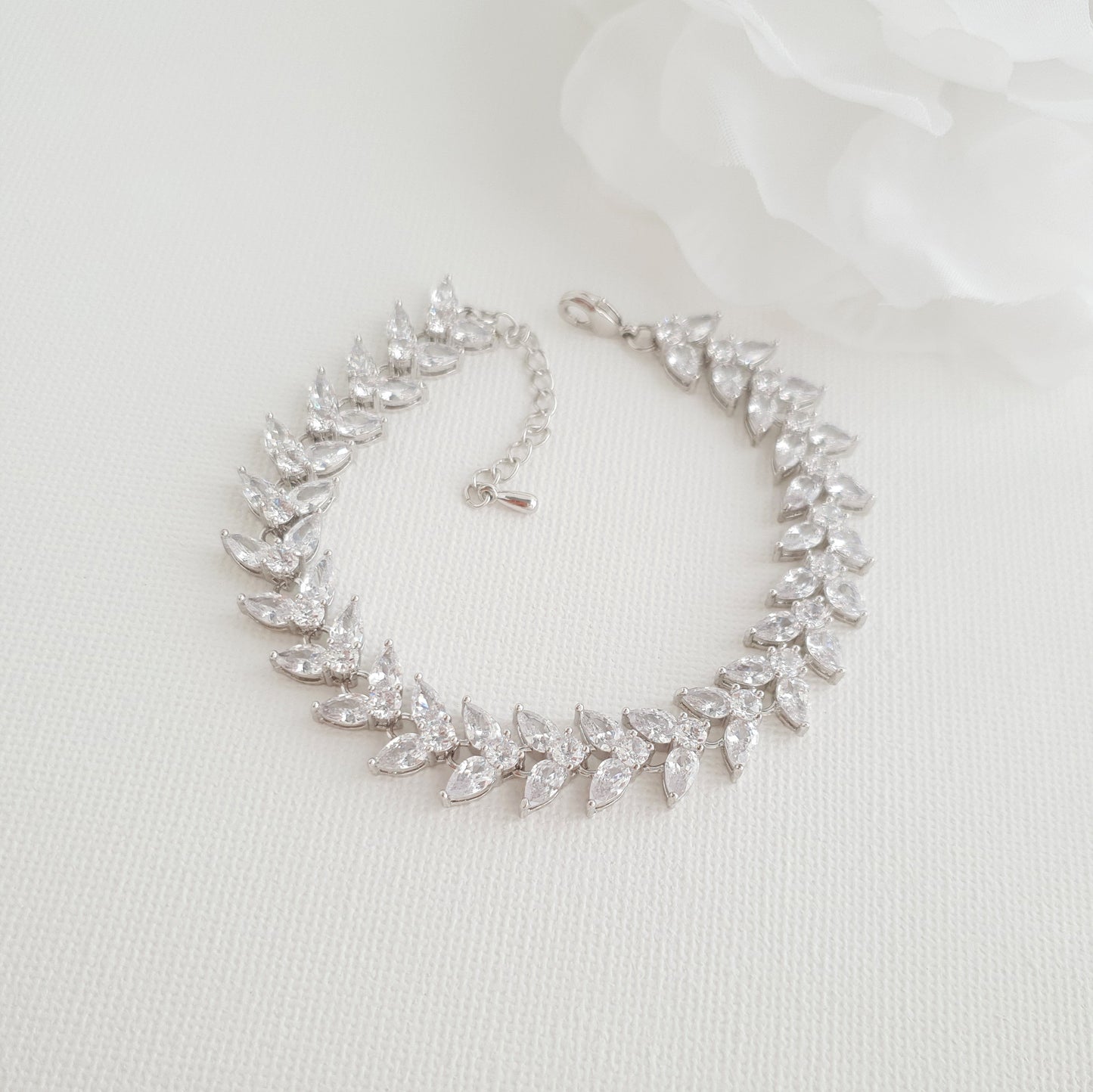 Wedding Bracelet with Marquise Cut Cubic Zirconia-Katie