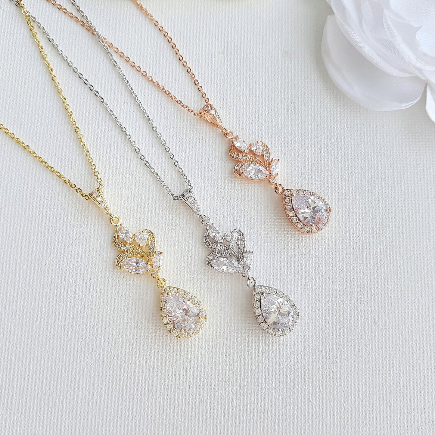 Rose Gold Jewelry Set For Wedding-Wavy