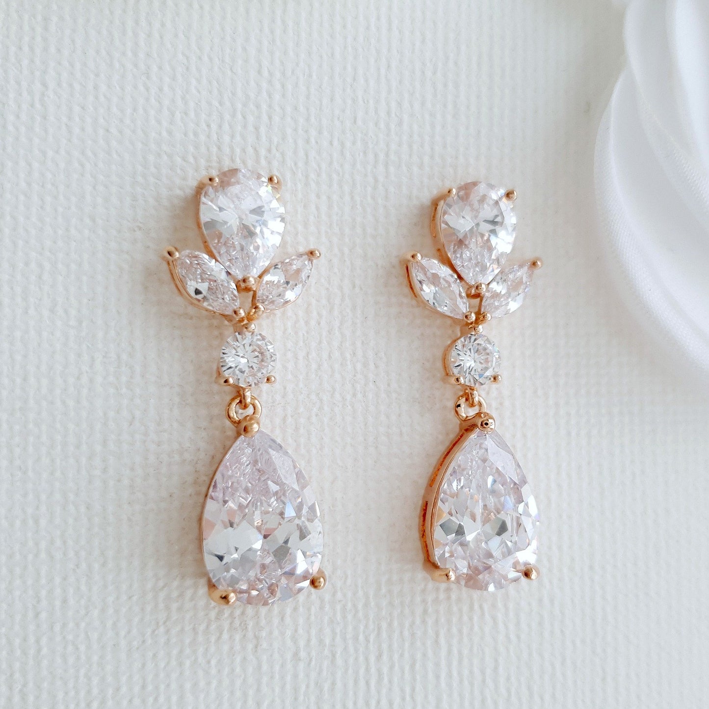 Dainty Rose Gold Earrings-Nicole