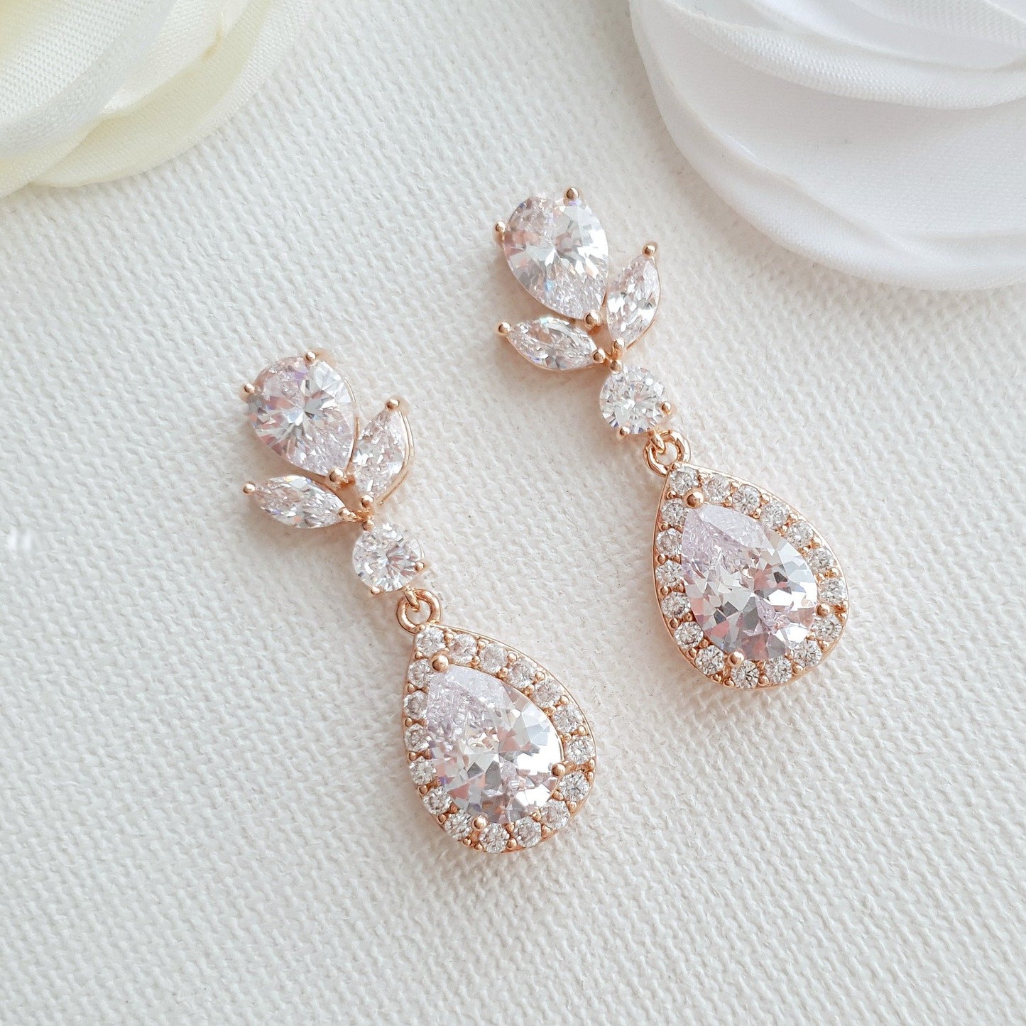 Crystal Teardrop Earrings-Emma - PoetryDesigns