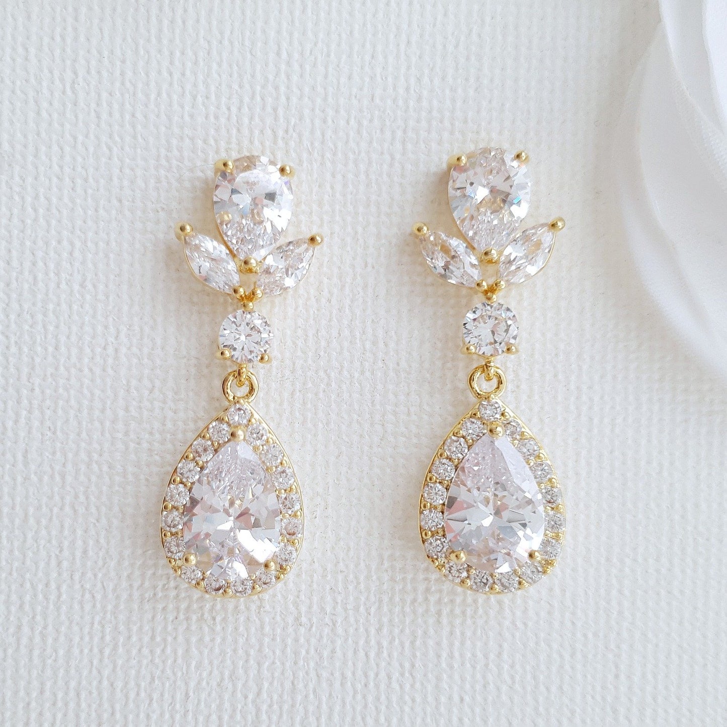 Crystal Teardrop Earrings-Emma - PoetryDesigns