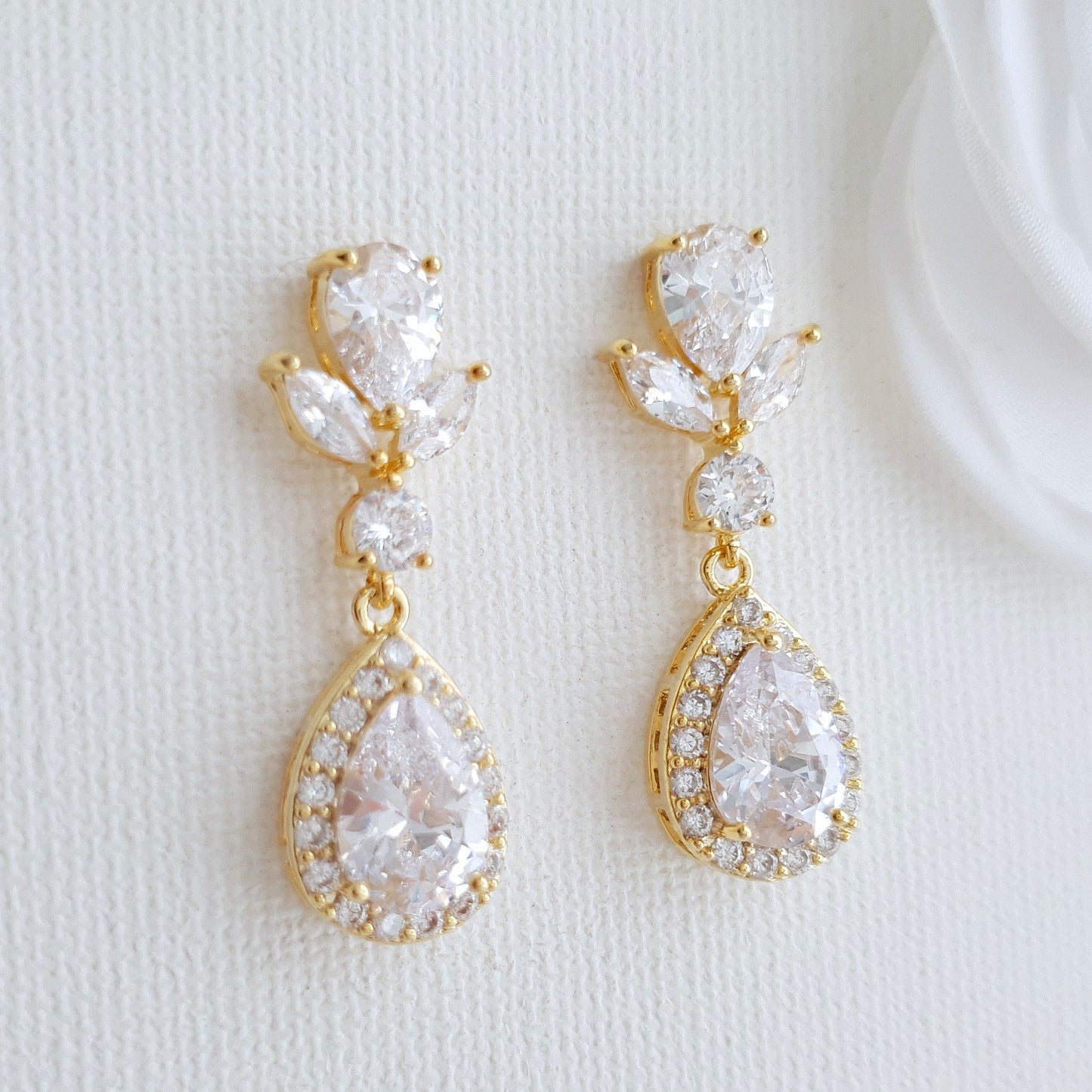 Crystal Teardrop Earrings-Emma - PoetryDesigns