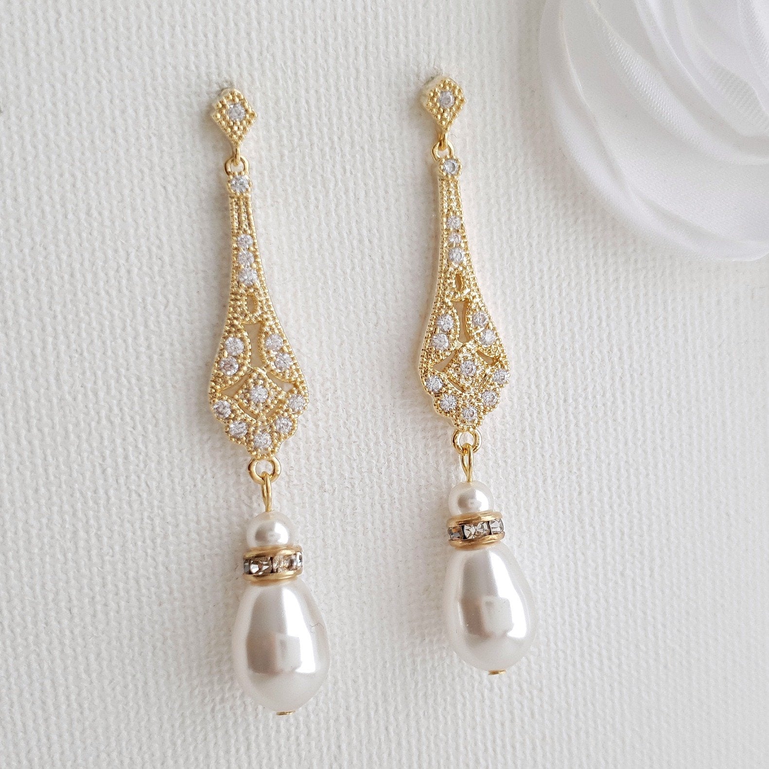 Vintage Wedding Earrings- Poetry Designs