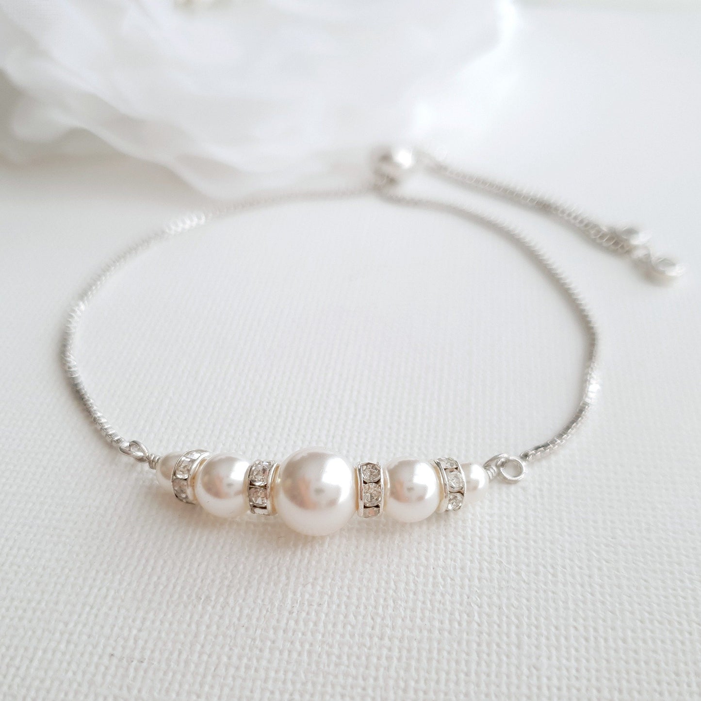 Rose Gold Pearl Bridal Bracelet- Ava - PoetryDesigns