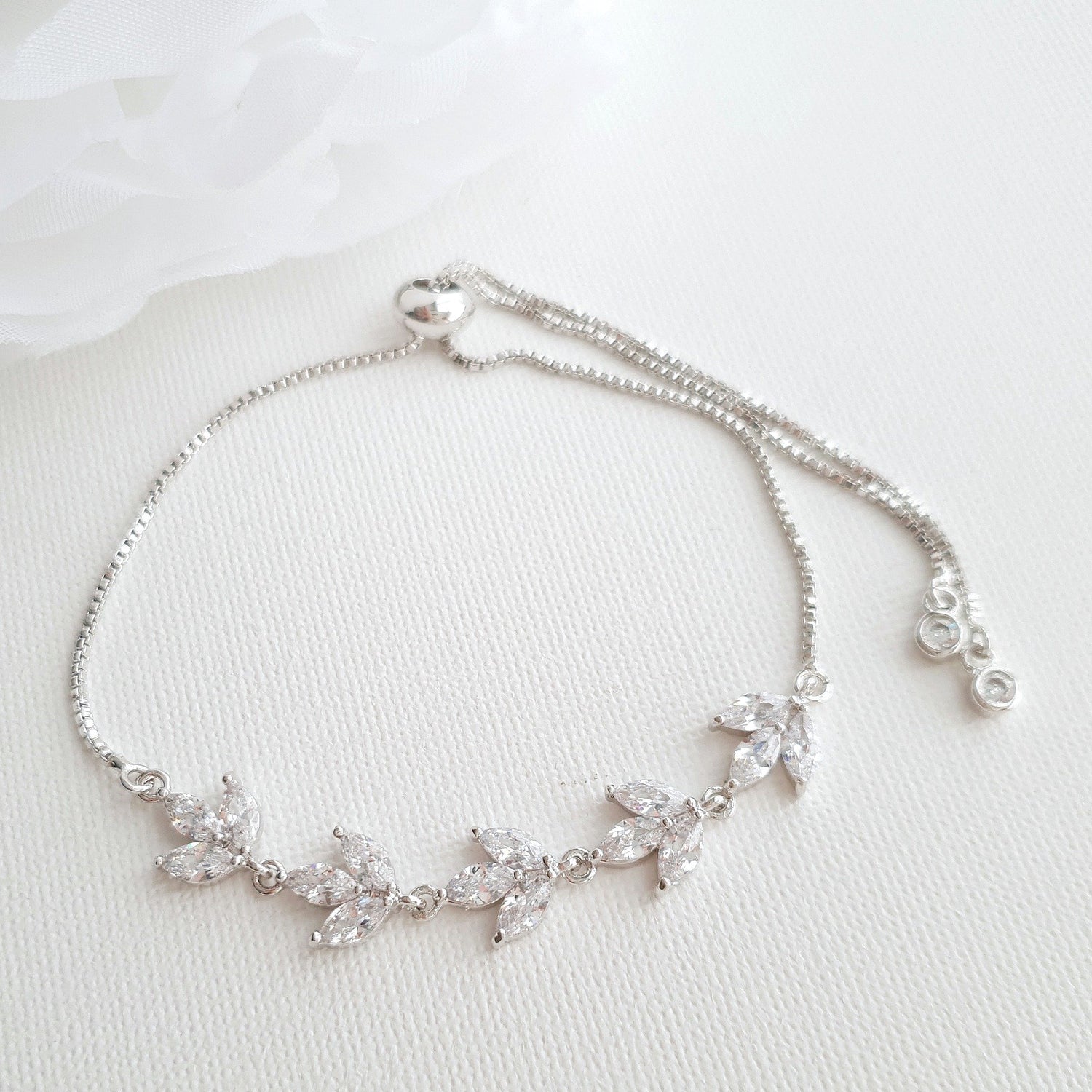 Simple Bridal Jewelry Set-3 Pcs- Silver & Pearl- Leila - PoetryDesigns