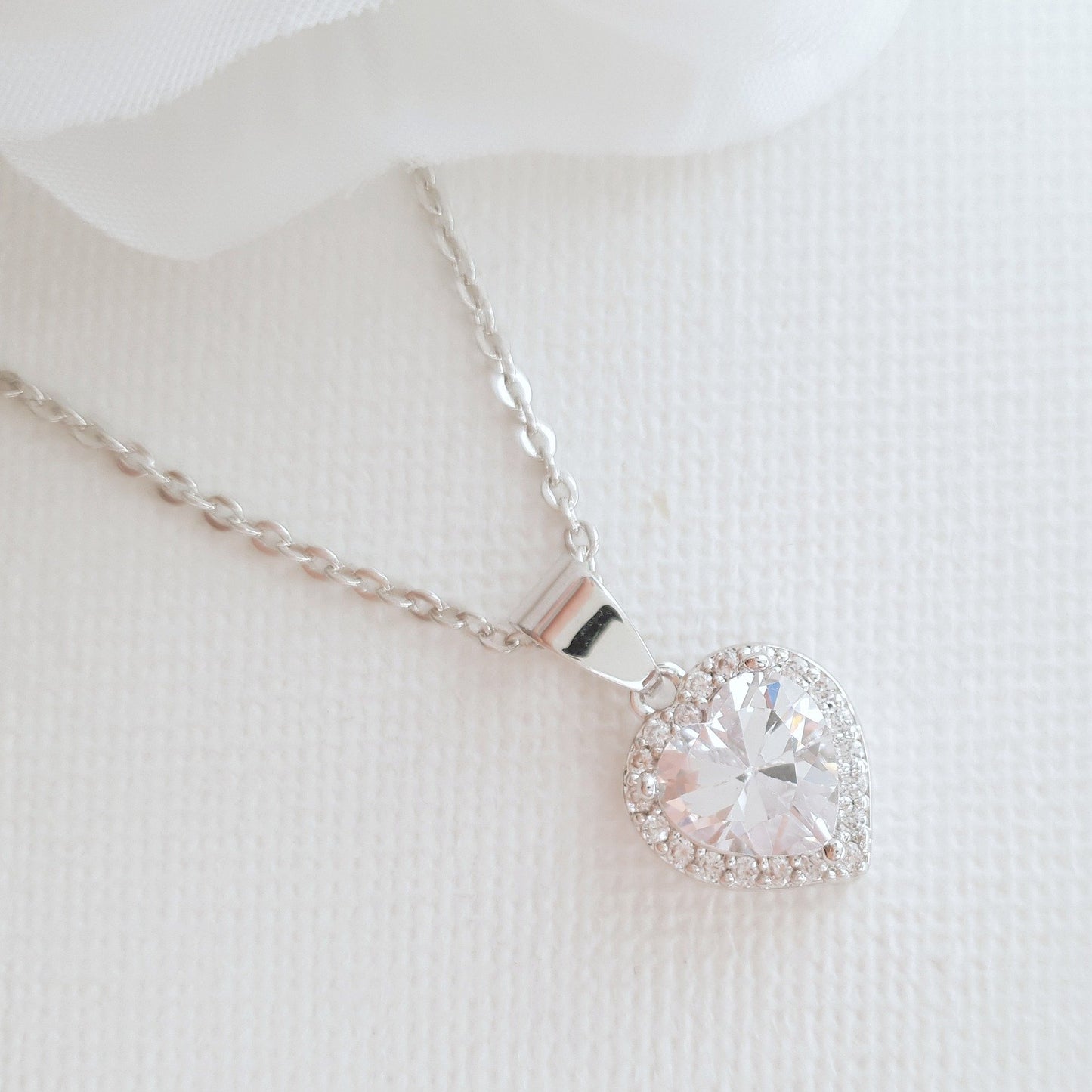 Rose Gold Heart Necklace- Diana - PoetryDesigns