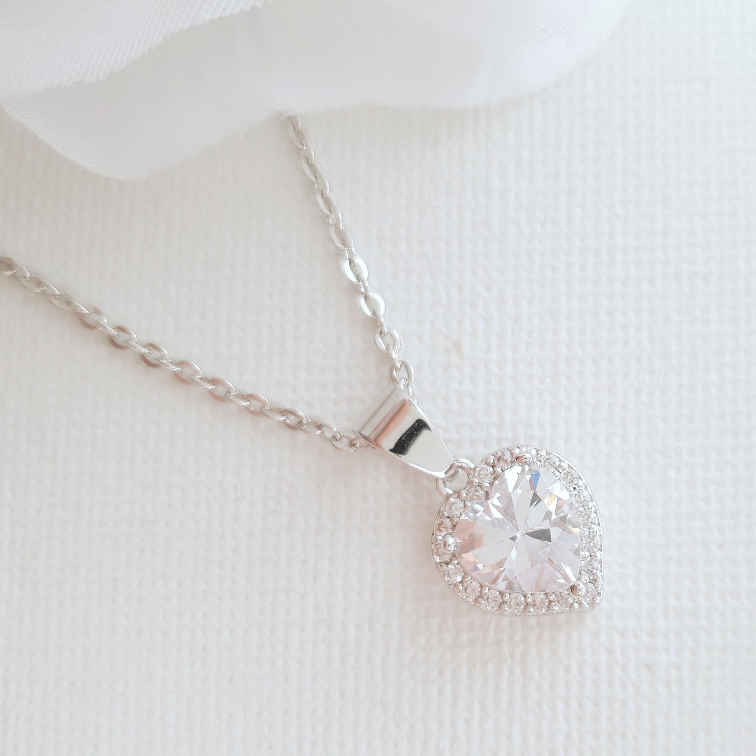 Rose Gold Heart Necklace- Diana - PoetryDesigns