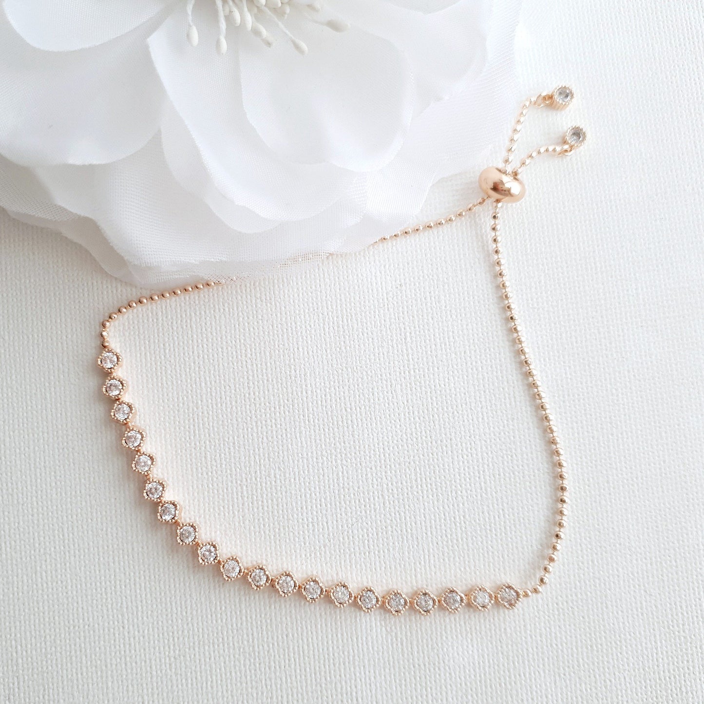 Rose Gold Sliding Bracelet for Brides-Celia - PoetryDesigns