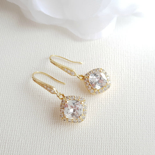 Rhombus Earrings in 14K Gold Plating- Celia - PoetryDesigns