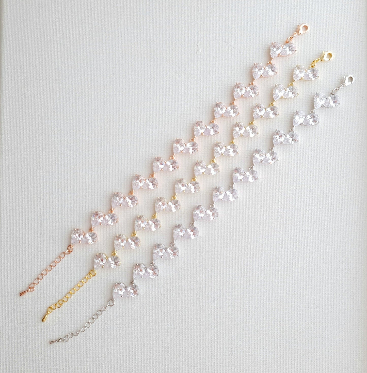 Cubic Zirconia Teardrop Bracelets- Clara - PoetryDesigns