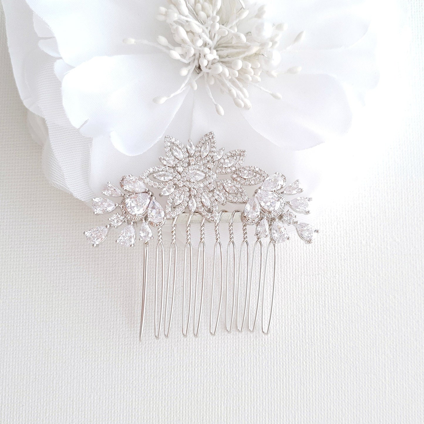 Jeweled Bridal Hair Combs- Lara - PoetryDesigns