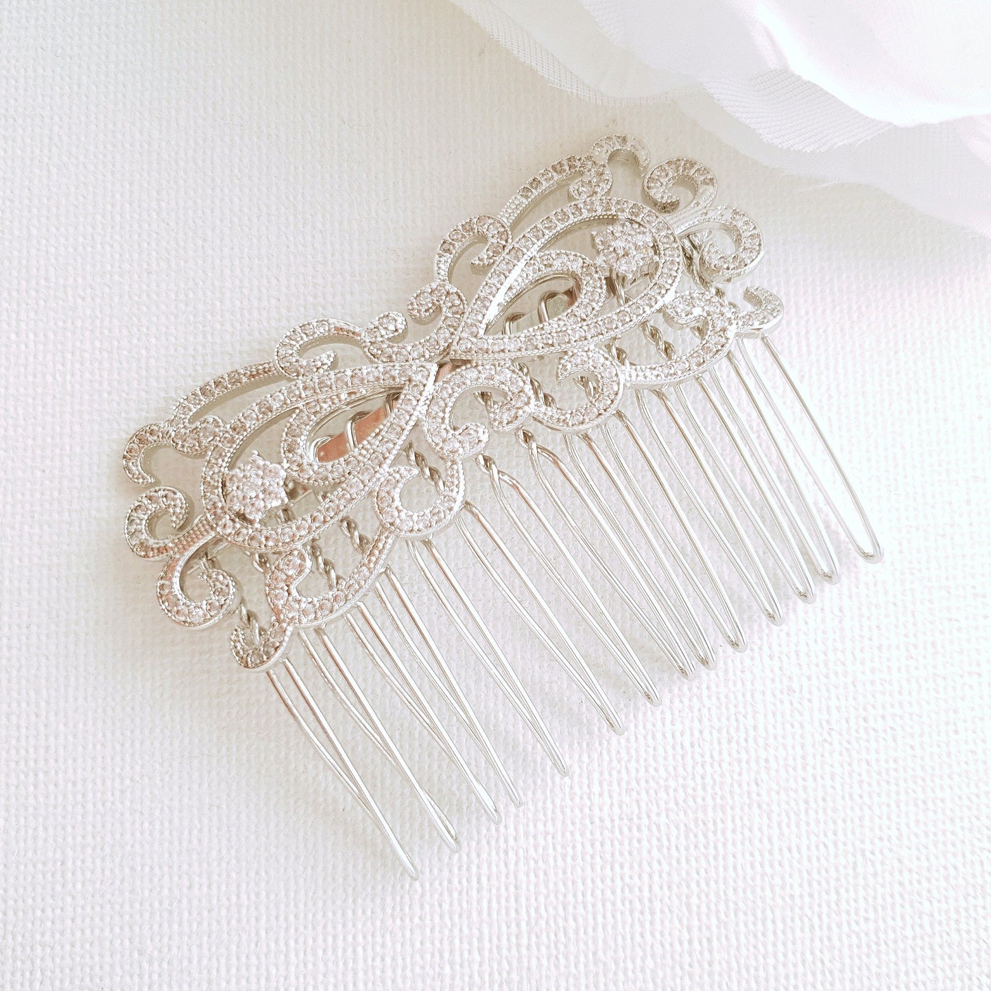 Rose Gold Vintage Bridal Hair Comb-Arletty - PoetryDesigns