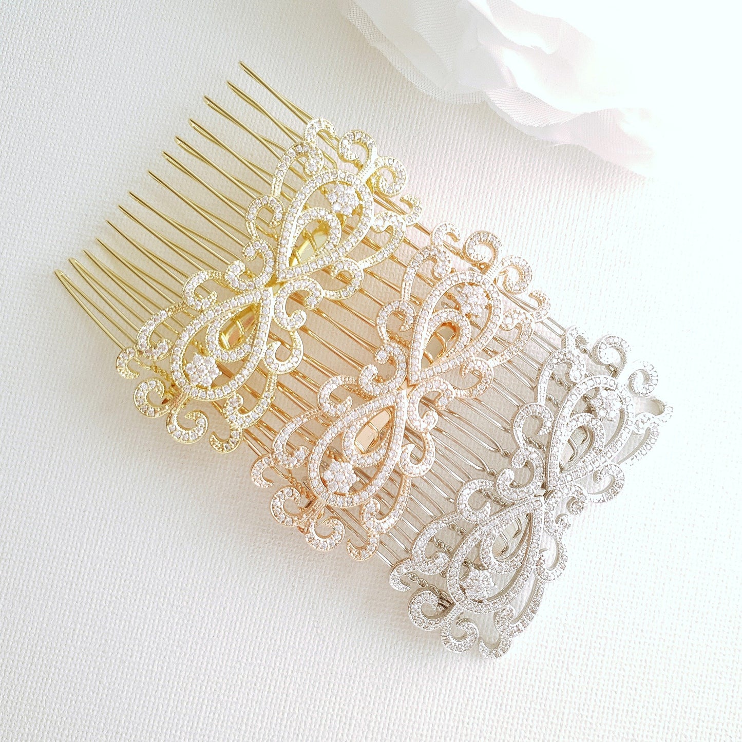 Small Art Deco Bridal Hair Comb-Arletty - PoetryDesigns