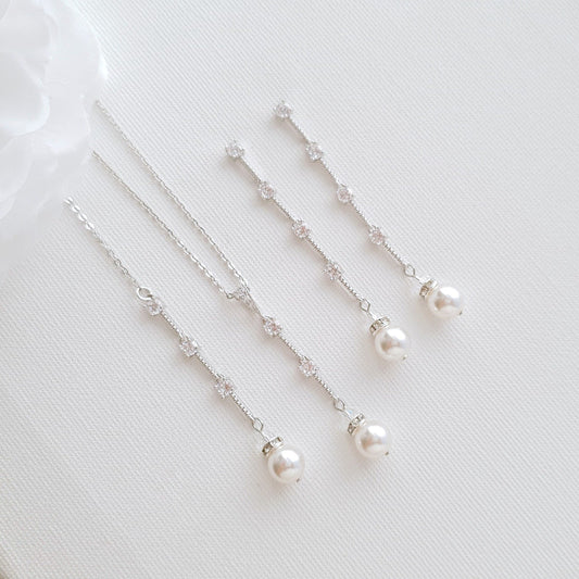 Pearl Drop Necklace Earring Jewelry Set for Weddings- Ginger - PoetryDesigns