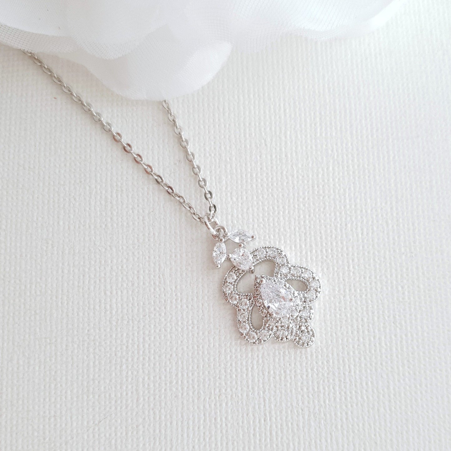 Vintage Pendant Necklace for Weddings- Norma - PoetryDesigns