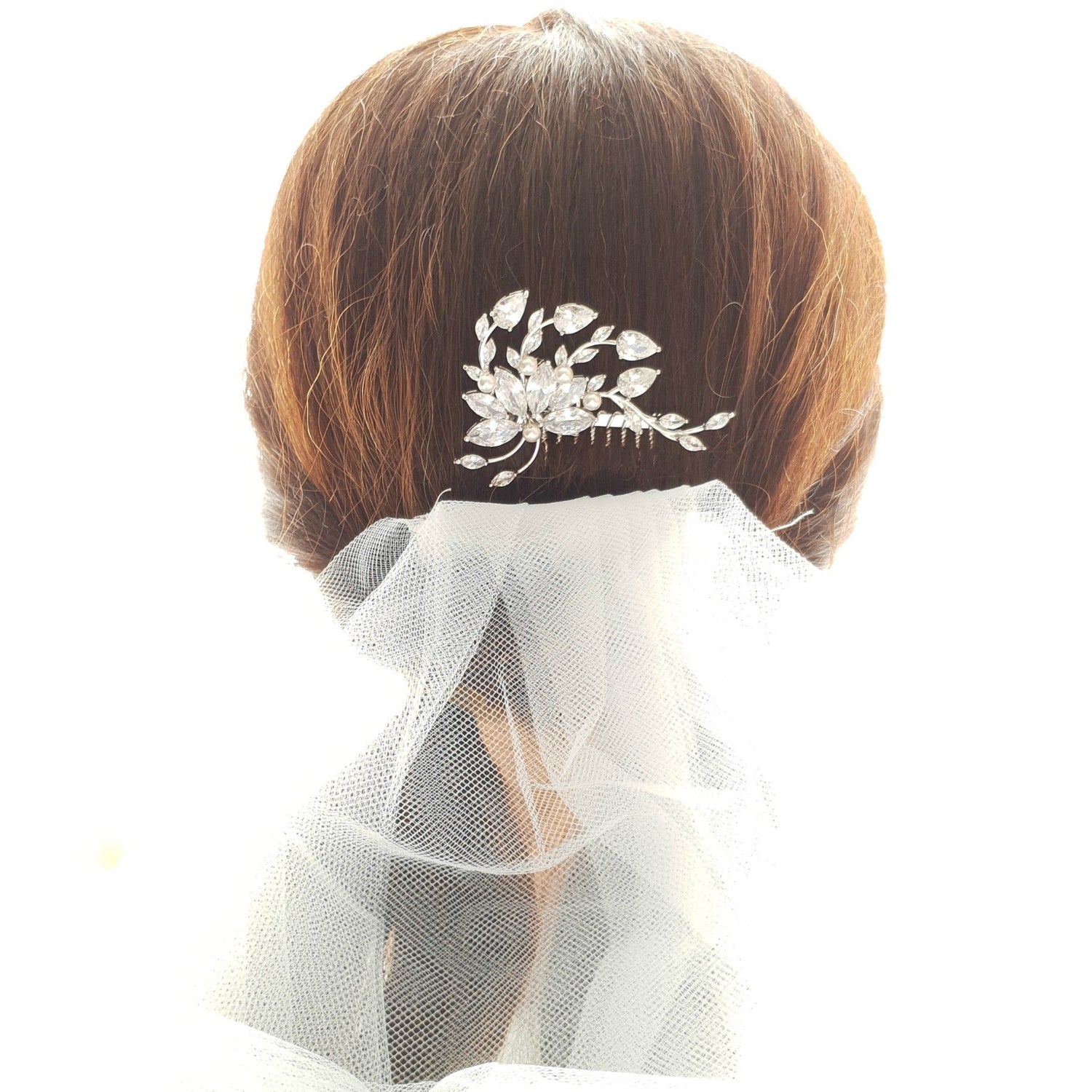 Small Flower Rose Gold Bridal Hair Comb -Kika - PoetryDesigns