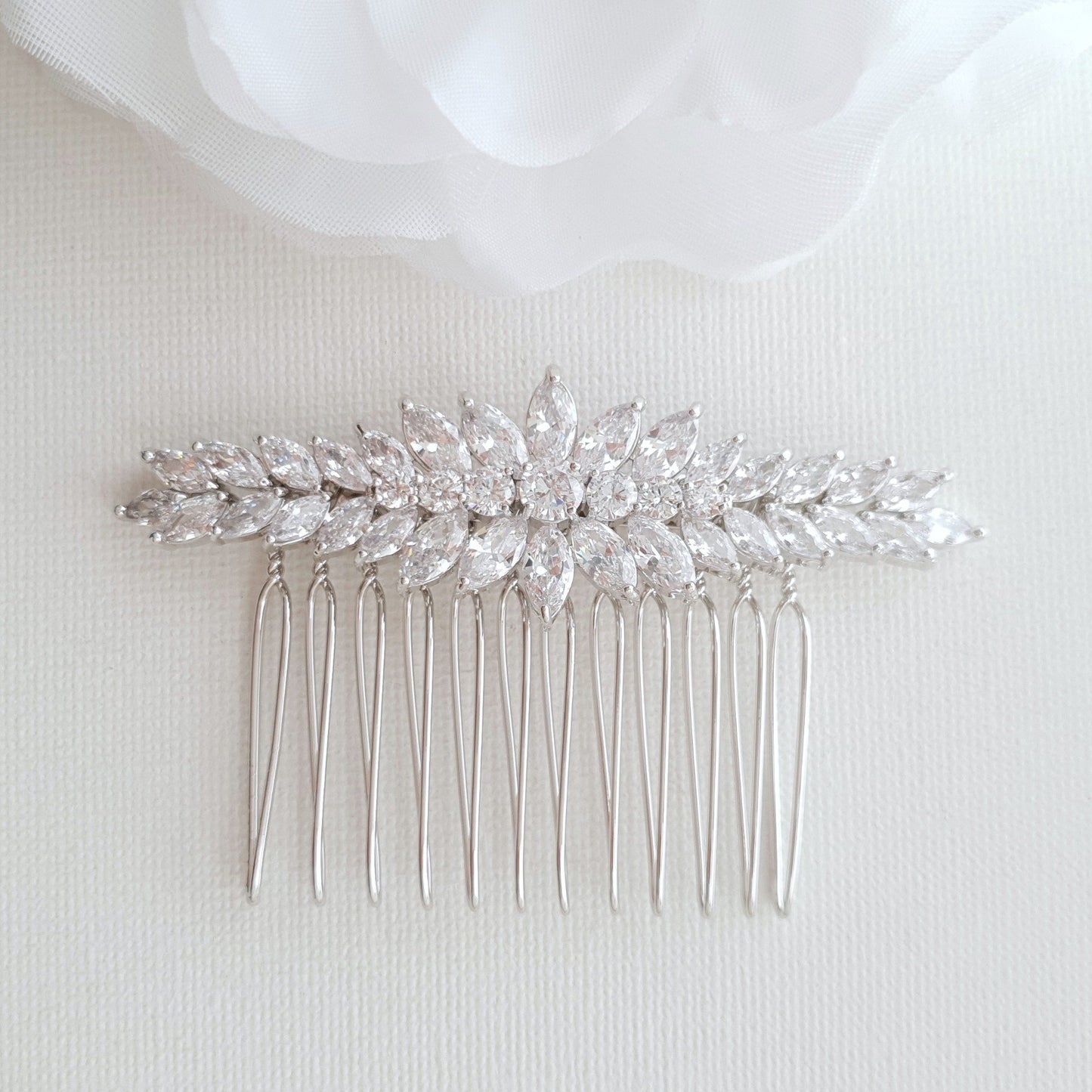 Marquise Crystal Wedding Hair Comb for Brides-Giselle