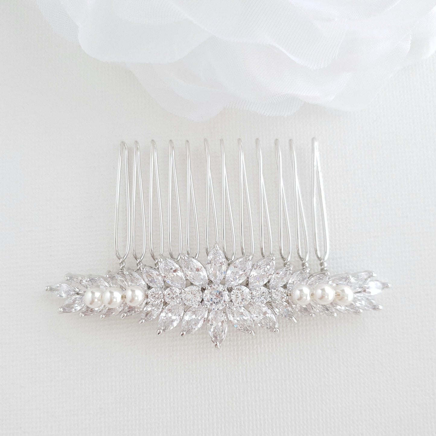 Crystal Wedding Hair Piece for Brides-Giselle - PoetryDesigns