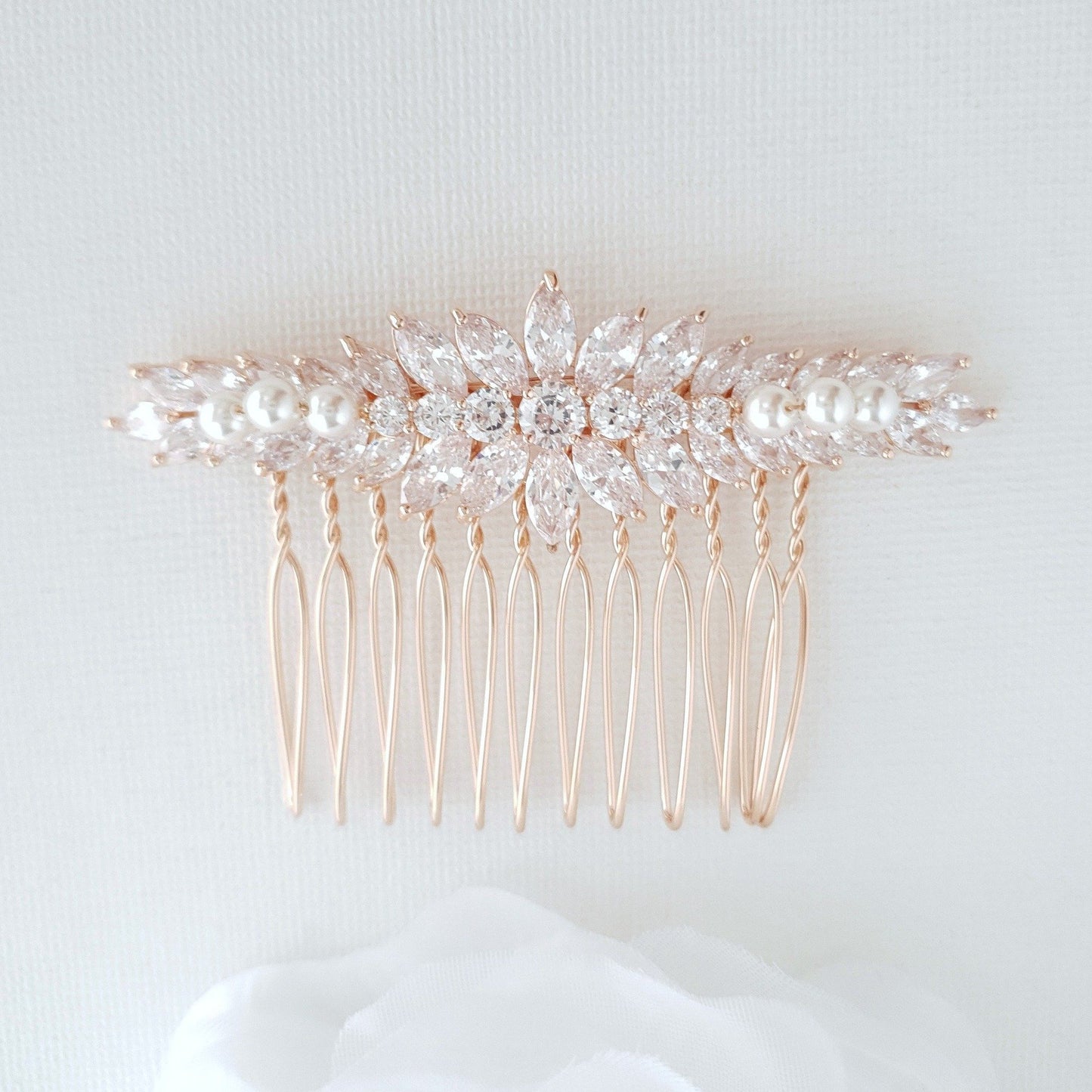 Crystal Wedding Hair Piece for Brides-Giselle - PoetryDesigns