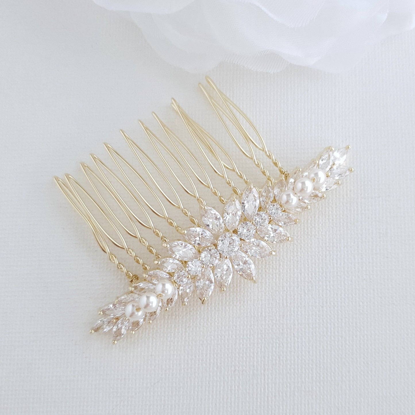 Crystal Wedding Hair Piece for Brides-Giselle - PoetryDesigns