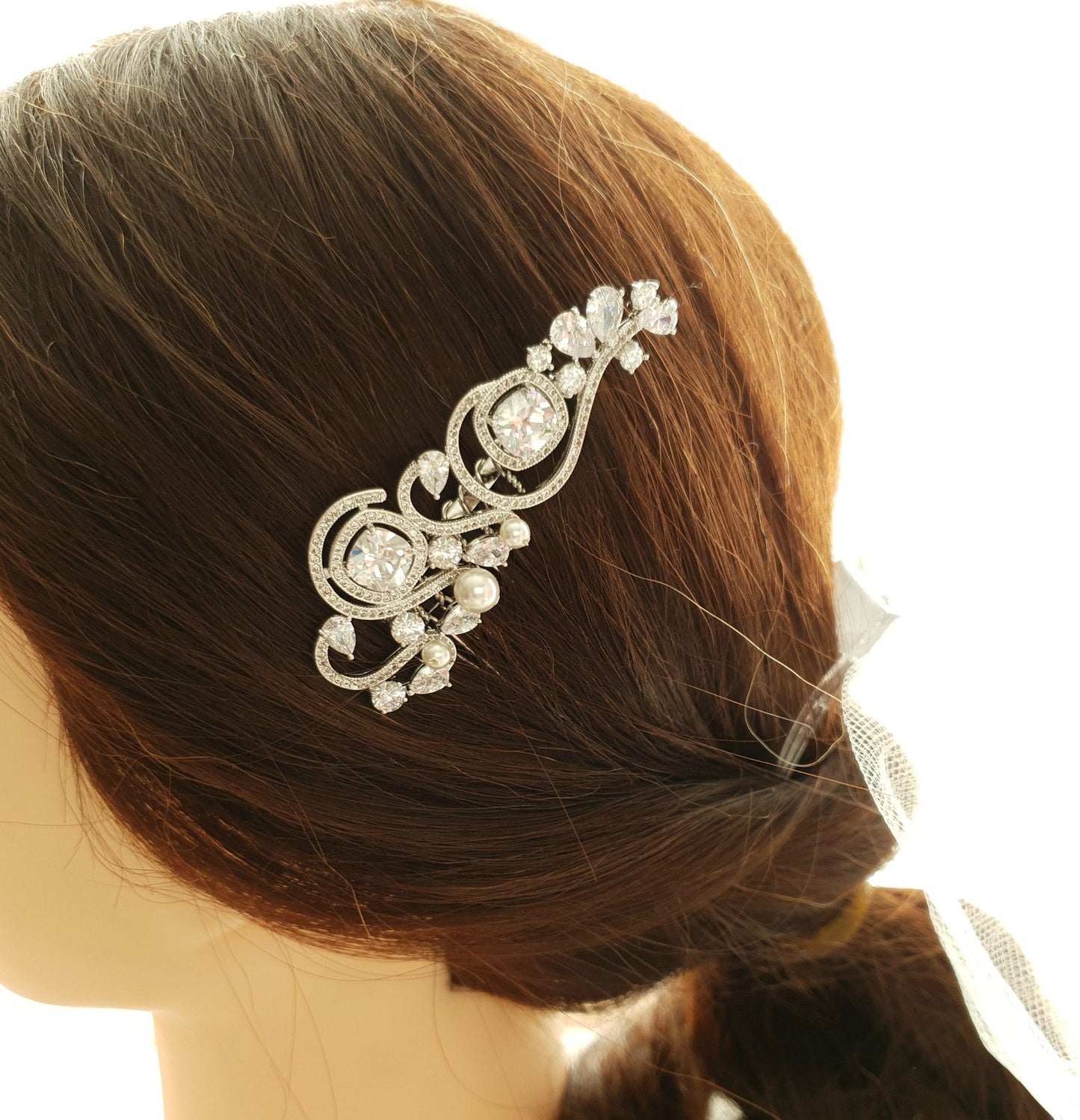 Small Bridal Hair Comb for Veil-Casey