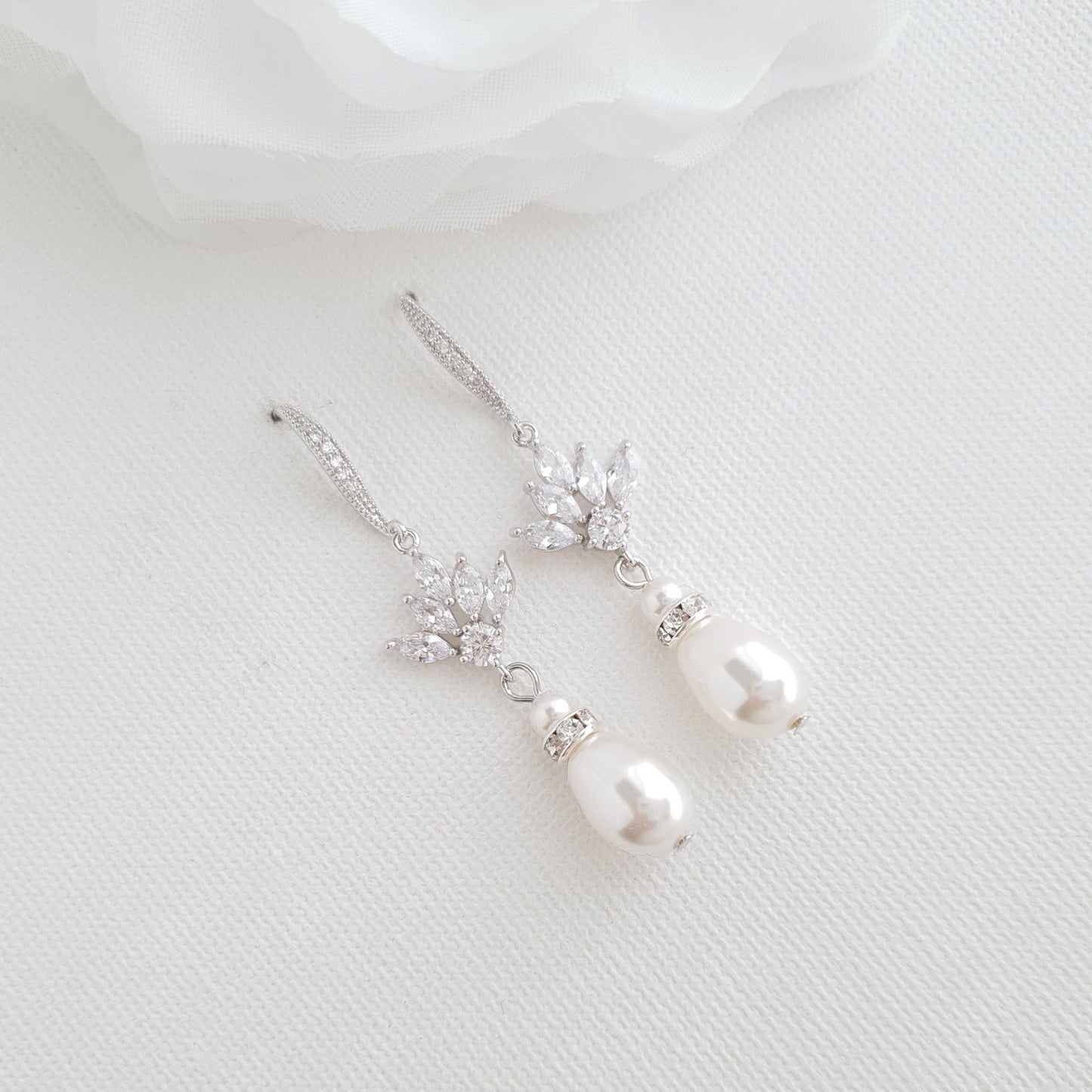 Simple Bridal Earrings- Rosa