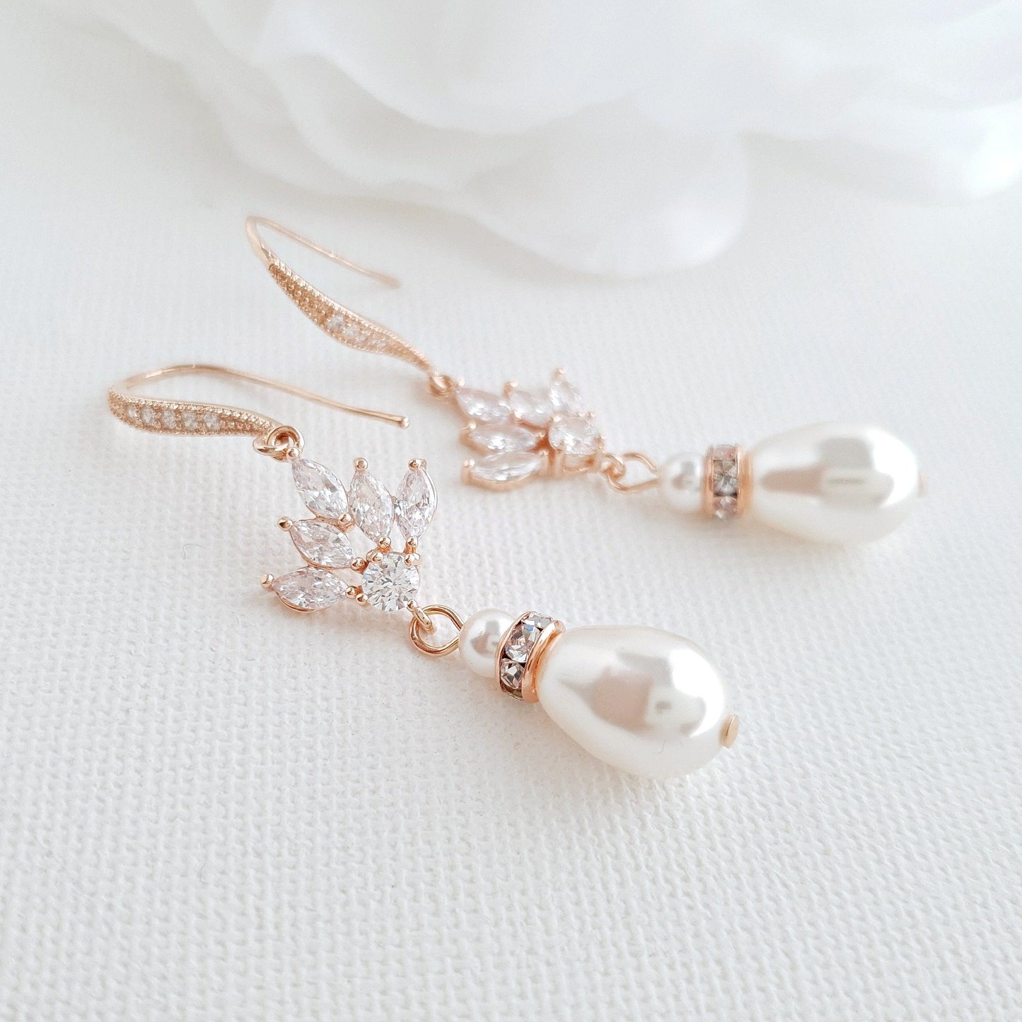 Simple Bridal Earrings- Rosa