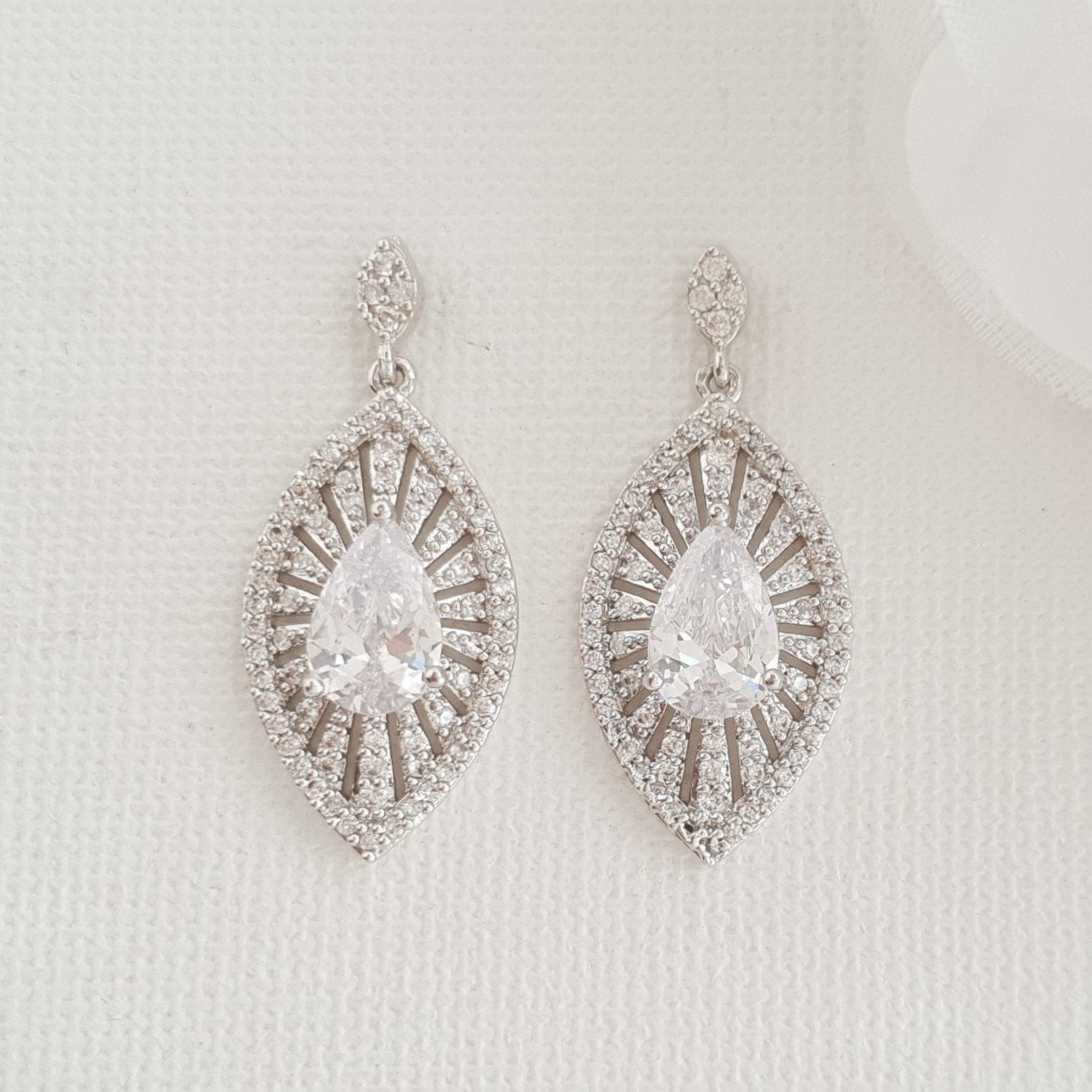 Rose Gold Short Drop Earrings-Zoey - PoetryDesigns