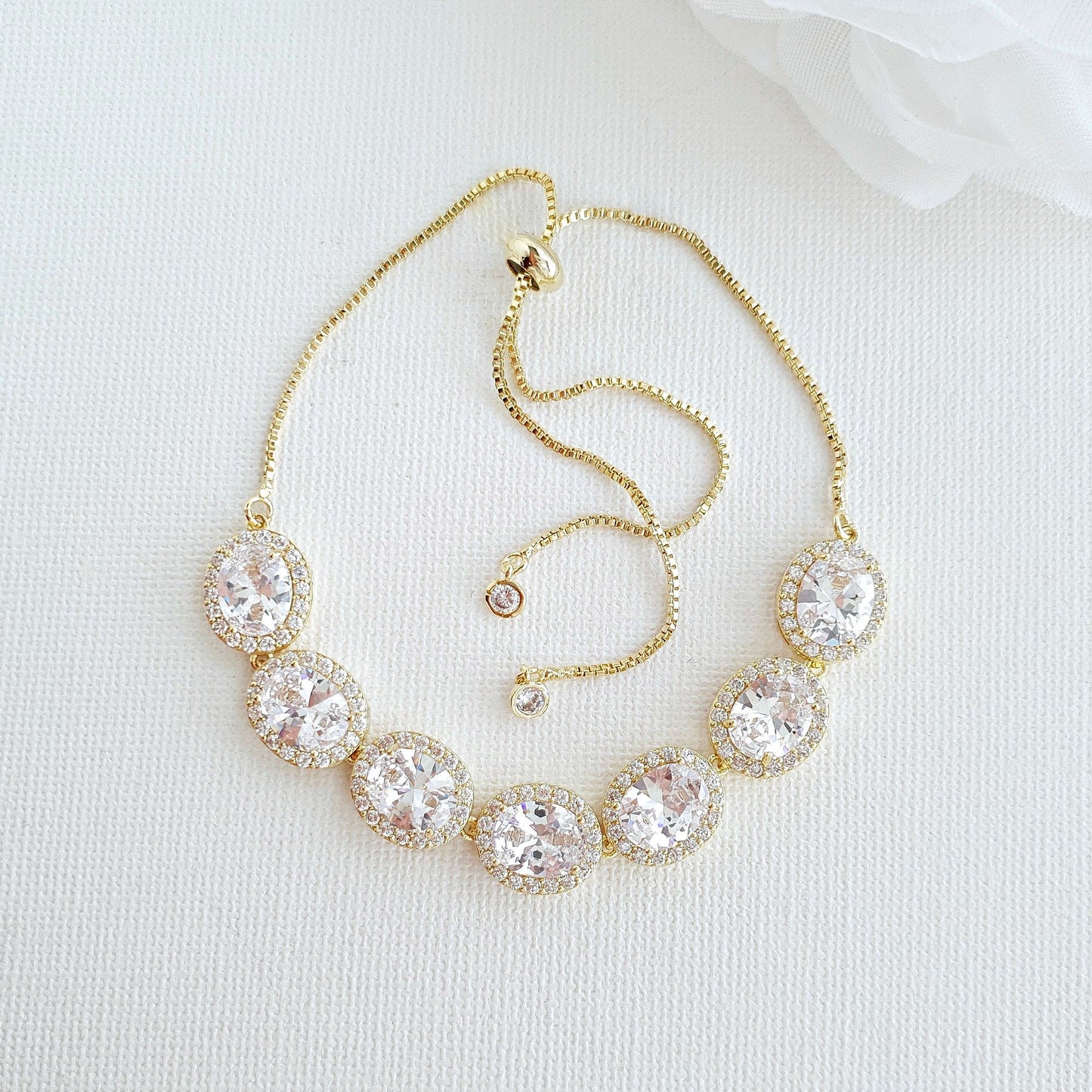 14K Gold Plated Oval Wedding Jewelry Set-Emily - PoetryDesigns