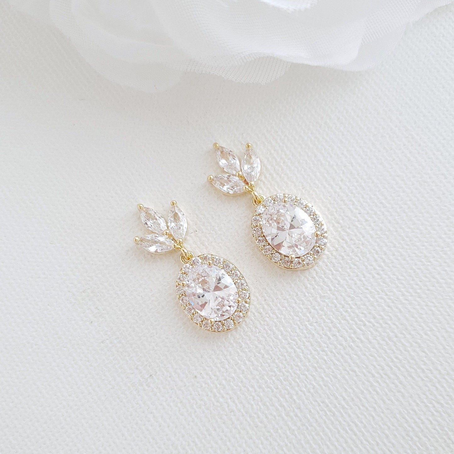 Small Bridesmaids Earrings in Silver- Emily - PoetryDesigns