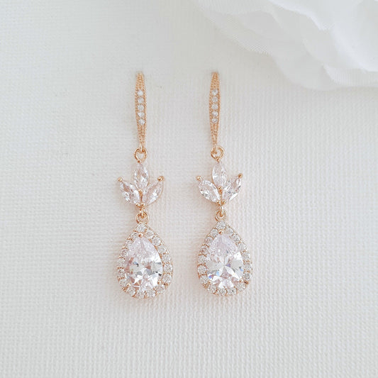 Silver Hook Earrings for Weddings & Brides- Lotus - PoetryDesigns