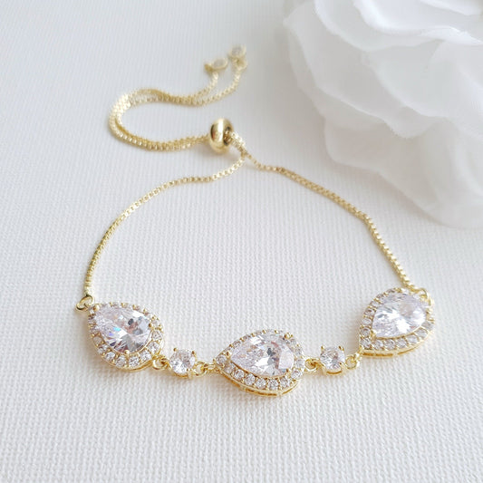 Gold Bracelets for Bridesmaids & Brides- Emma - PoetryDesigns