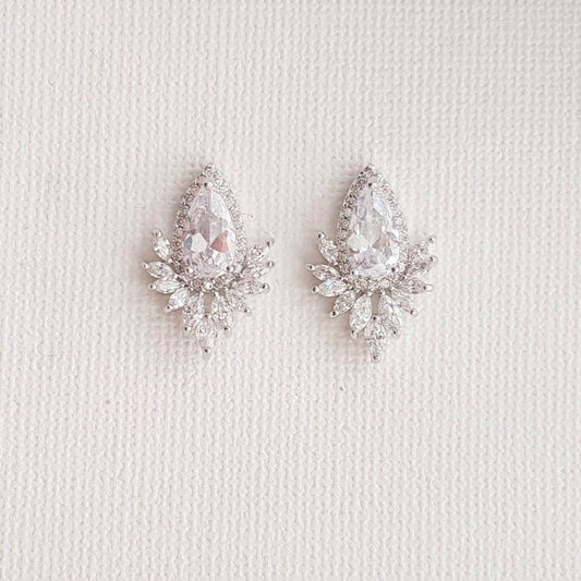 Starburst Cubic Zirconia Stud Earrings - PoetryDesigns