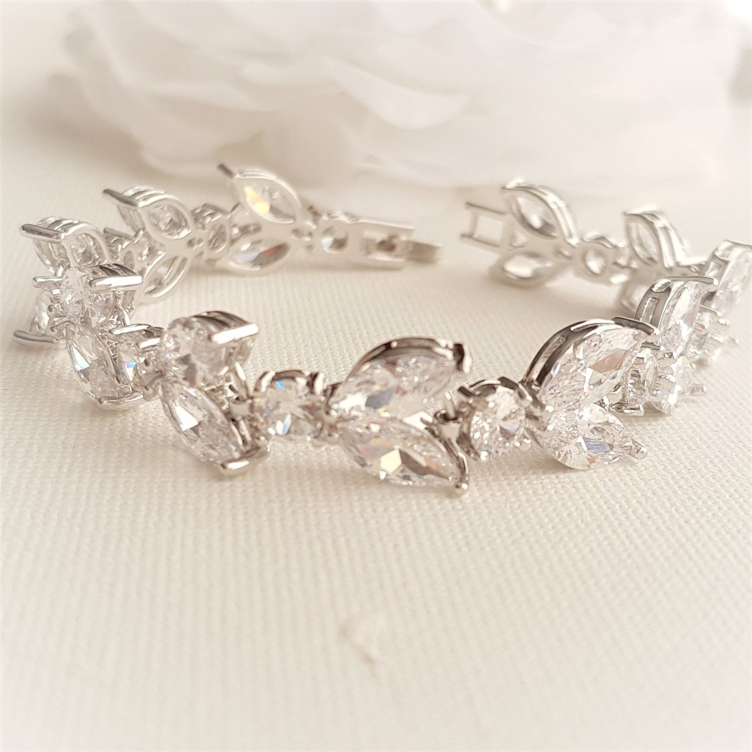 Cubic Zirconia Wedding Day Bracelet-Mia - PoetryDesigns