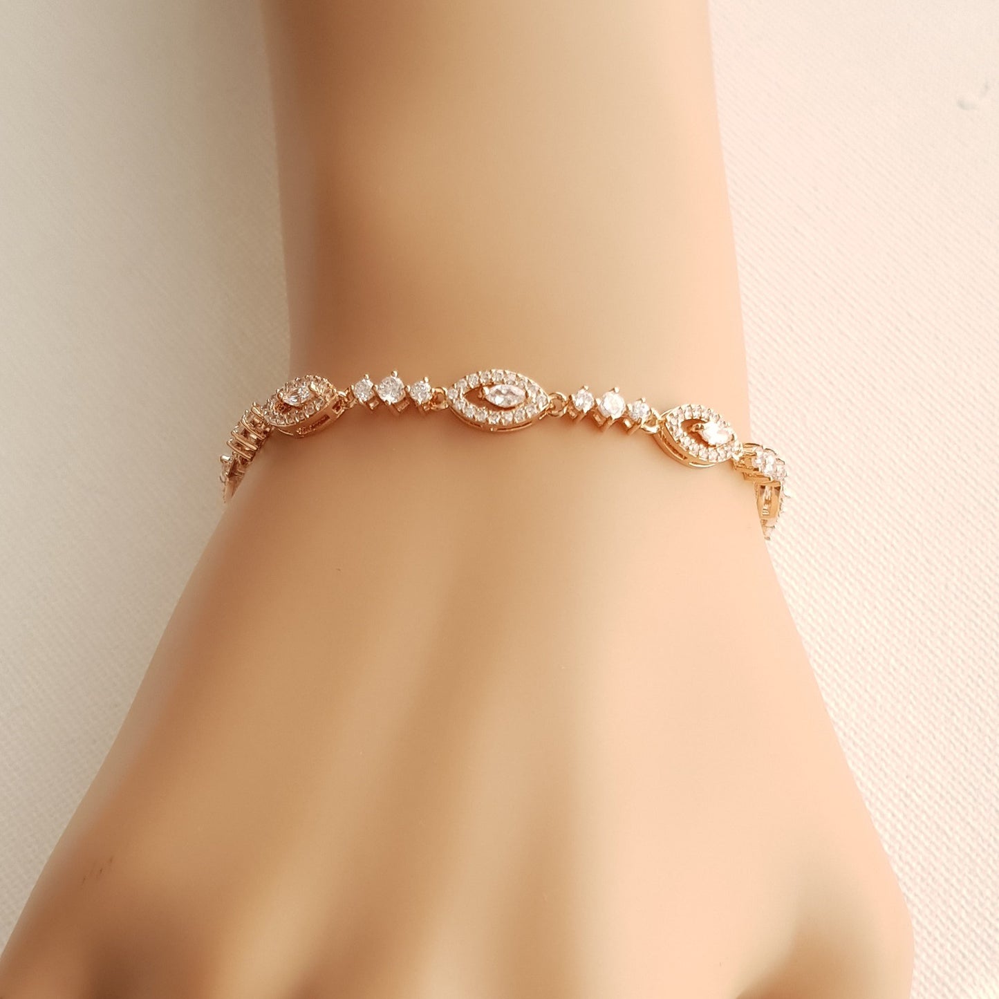 Thin Silver Bridal Bracelet- Hannah - PoetryDesigns