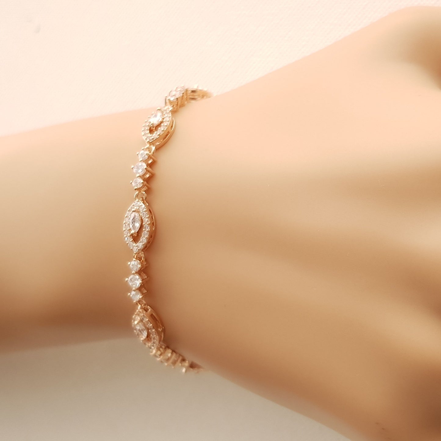 Thin Silver Bridal Bracelet- Hannah - PoetryDesigns