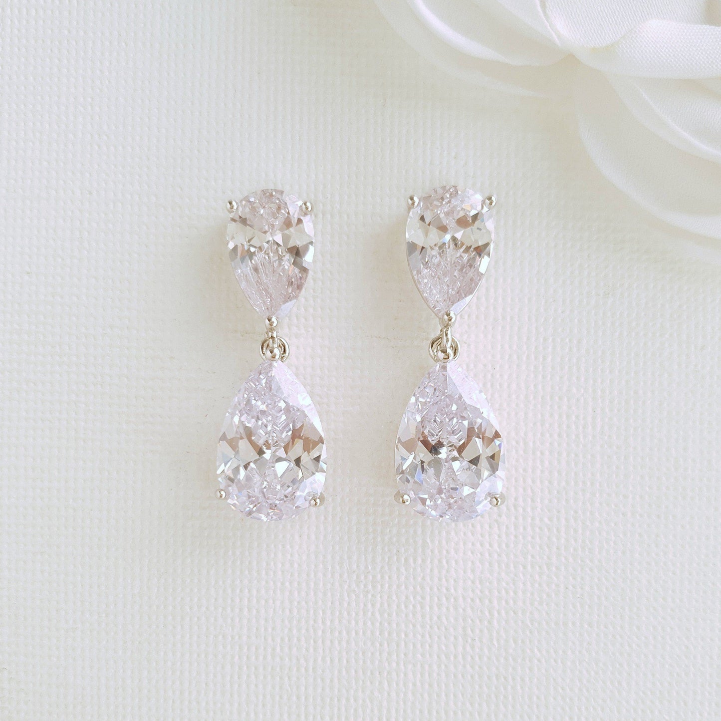 Diamante Drop Earrings-Clara