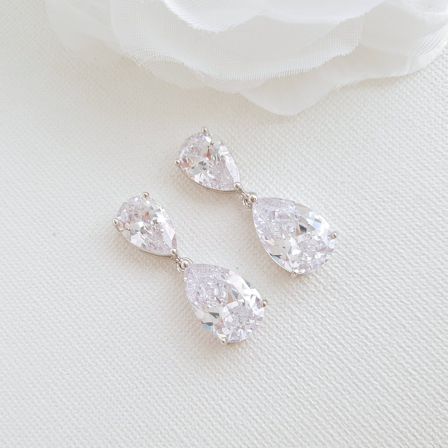 Diamante Drop Earrings-Clara