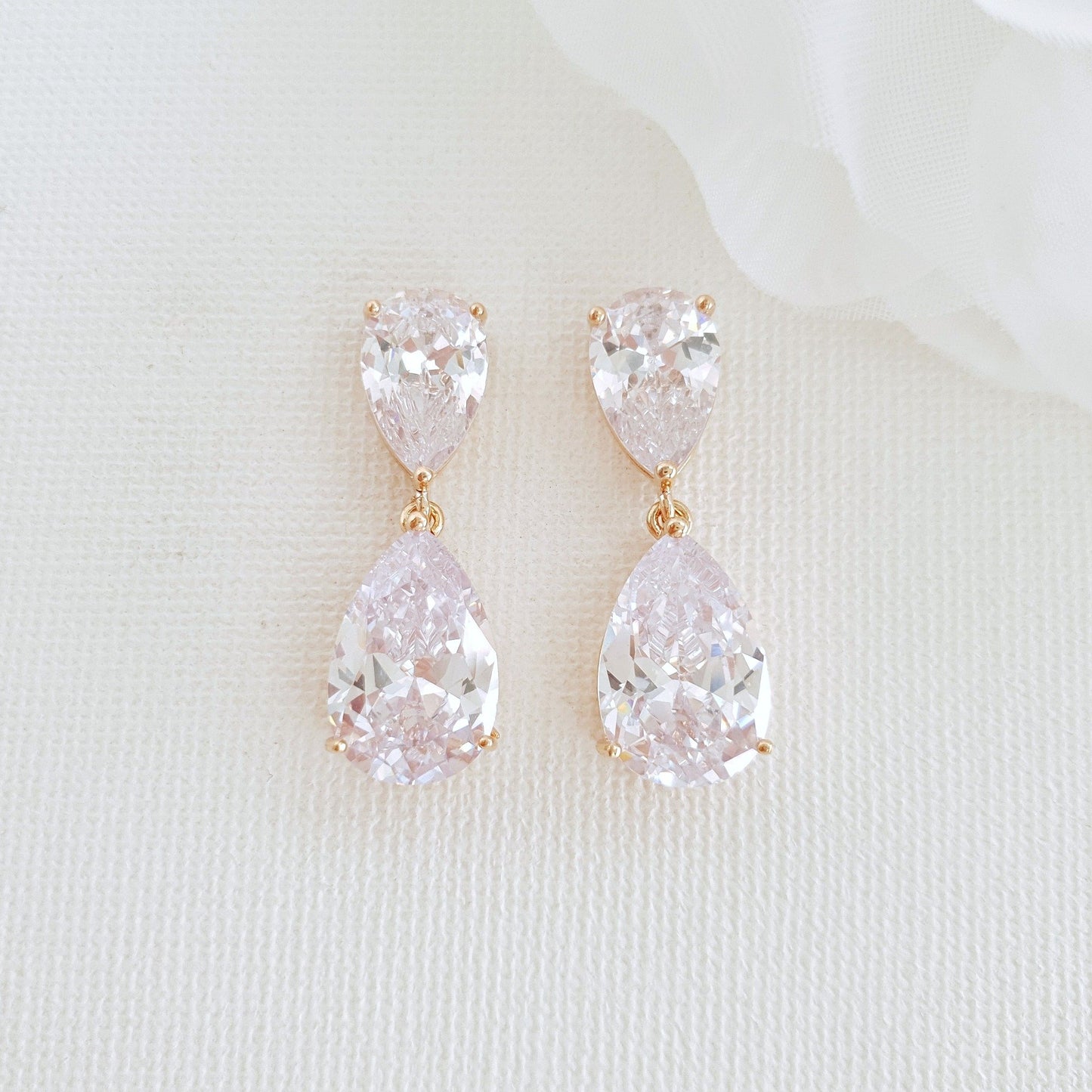 Diamante Drop Earrings-Clara