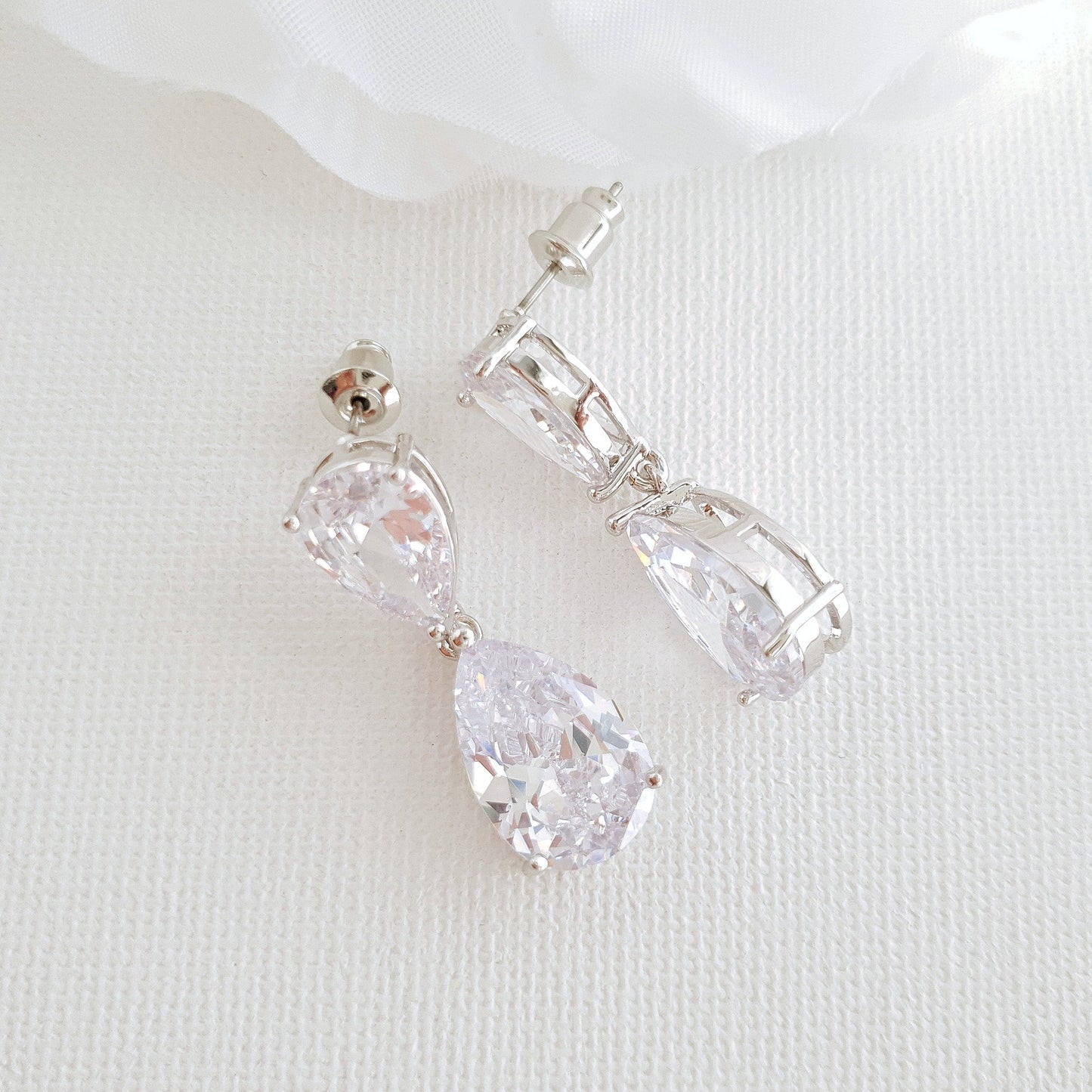 Pendientes colgantes de diamantes-Clara