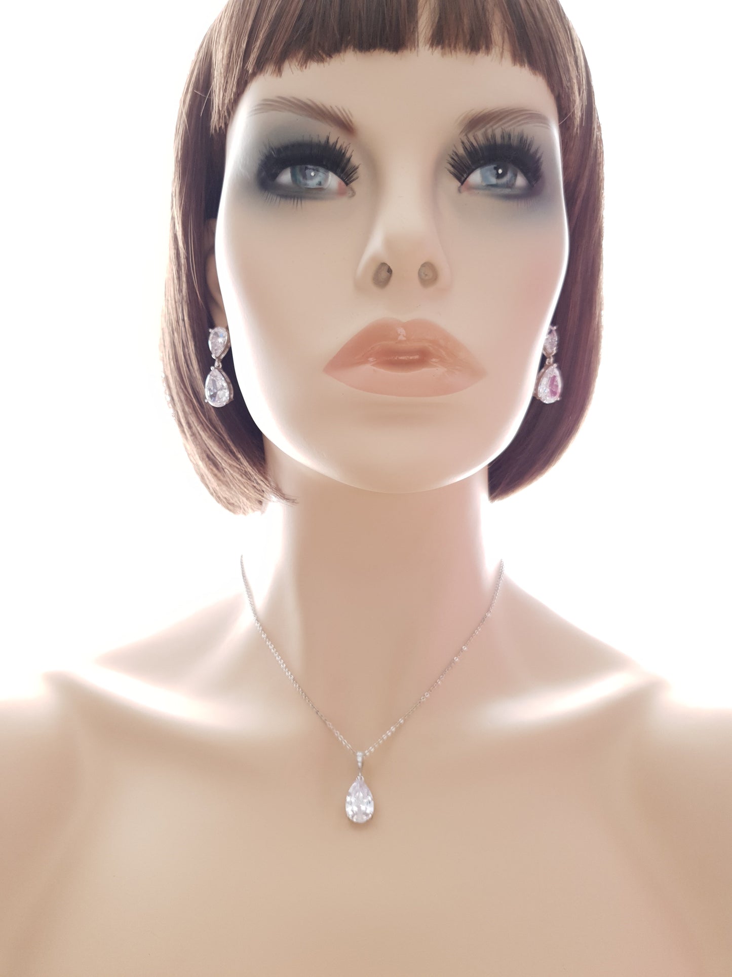 Crystal Bridal Jewelry with Earrings Necklace Set-Clara