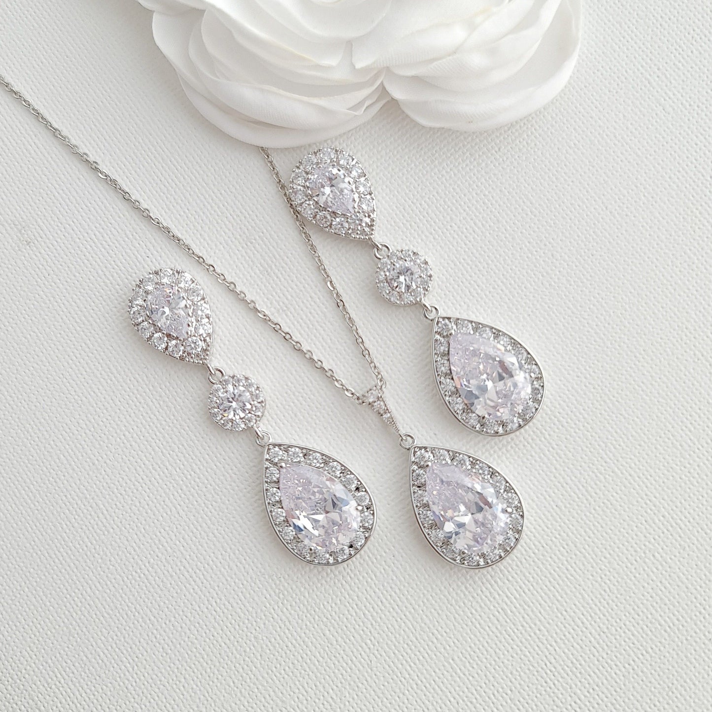Rose Gold Wedding Jewelry Set for Brides- Penelope - PoetryDesigns