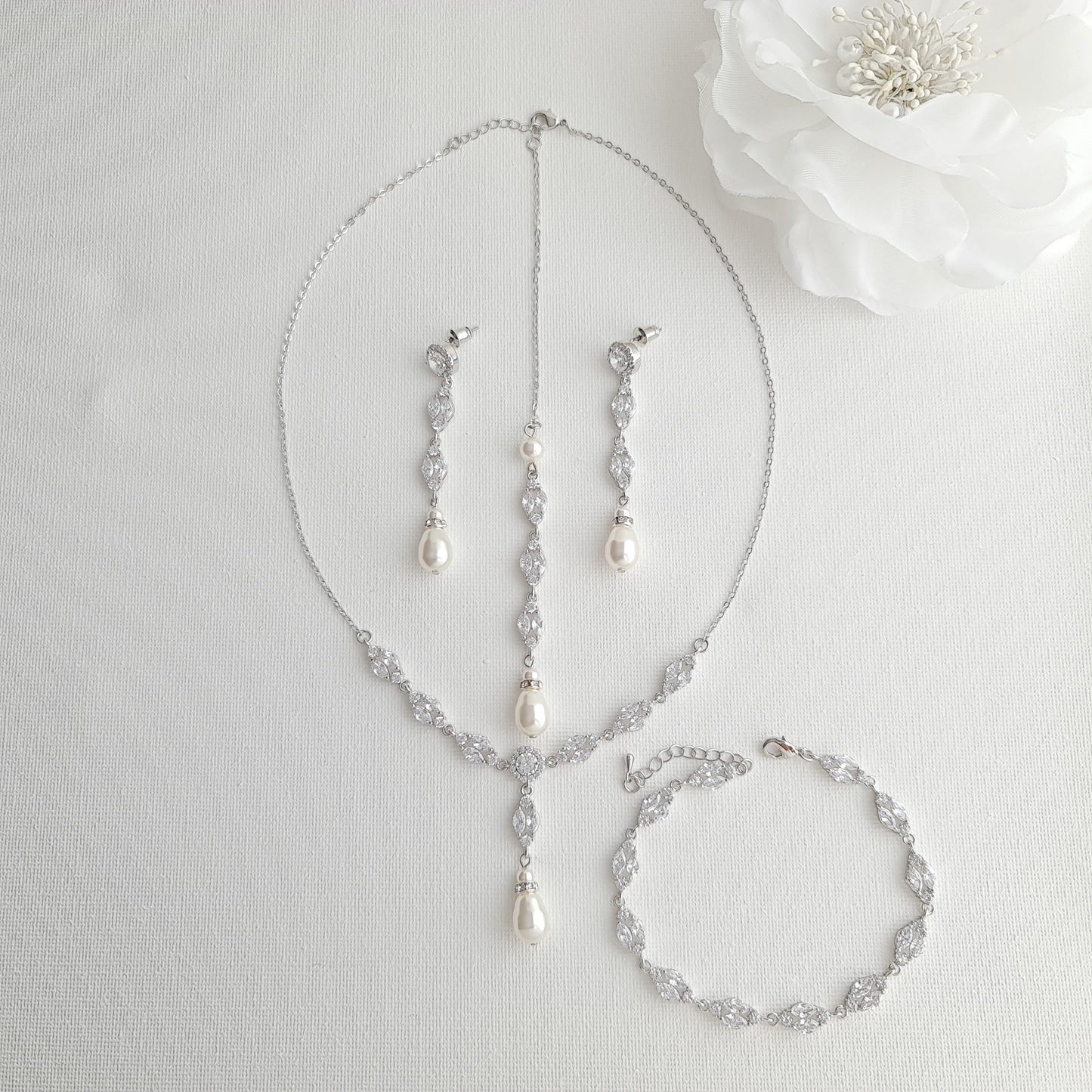 3 Piece Jewelry Set for Wedding- Hayley - PoetryDesigns